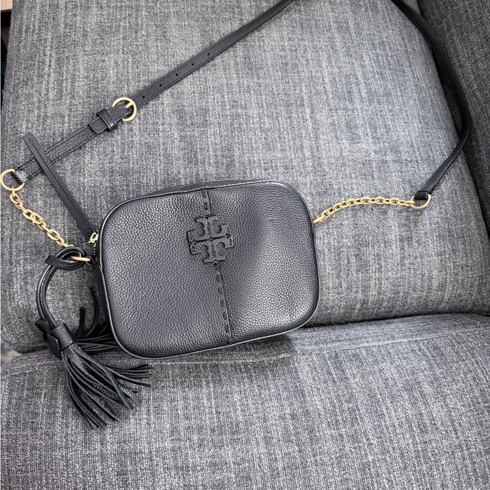 Tory Burch Black Crossbody Bag with Tassel
